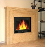 Beige Travertine Fireplace