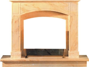 Beige Marble Fireplace Mantel