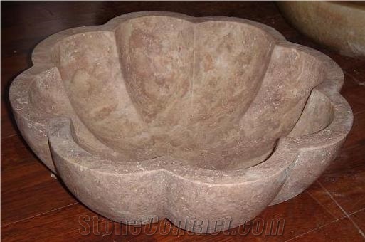 Brown Travertine Bowl