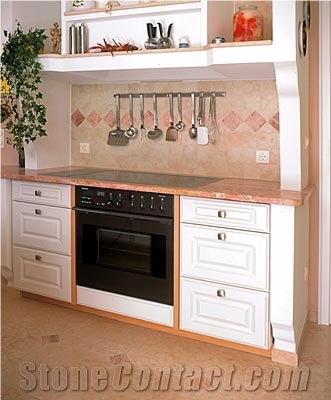 Countertop in Arancio Di Selva Marble, Red Marble Countertop