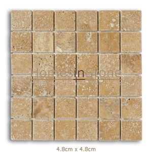 Antique Gold Tumbled Travertine Mosaic