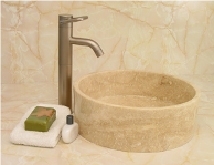 Beige Travertine Basin