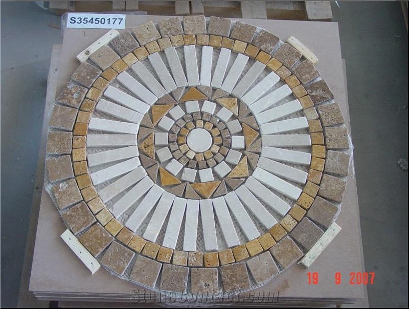 Travertine Mosaic Medallion