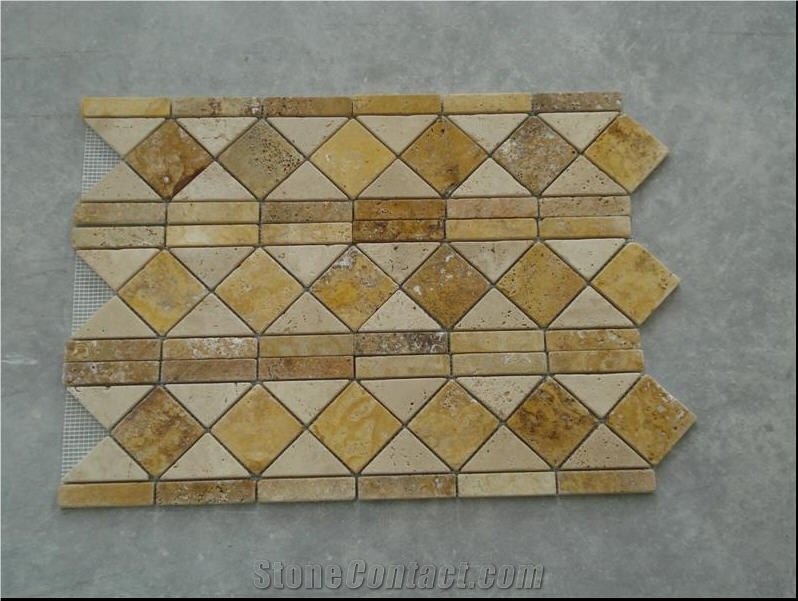 Yellow Travertine Mosaic Border