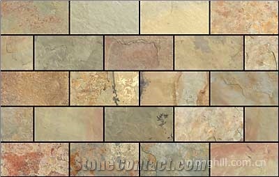 China Lotus Slate Tile in Brick Pattern