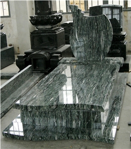 Sea Wave Green Granite Tombstone and Monument