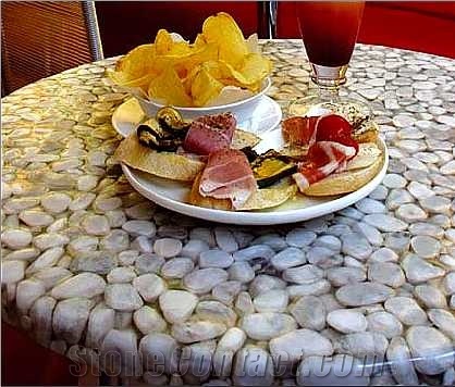 White Riverstone Table Top