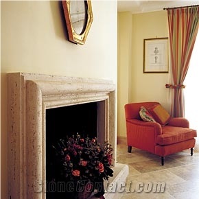 Fireplace Frame-Travertino Chiaro