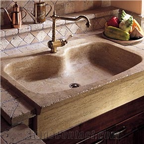 Travertino Romano Chiaro Sink