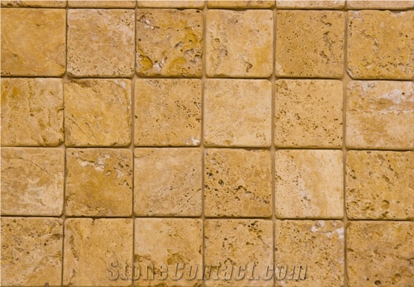 Giallo Yellow Travertine Mosaic