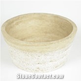 Milano Bowl Shown in Classic Travertine