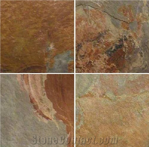 Leaf Gold Slate Slabs & Tiles