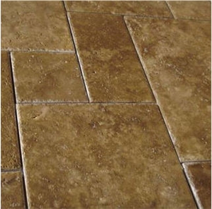 Chipped Noce Travertine Pattern Slabs & Tiles, Turkey Brown Travertine Chipped Noce Travertine Pattern Slabs & Tiles, Turkey Brown Travertine