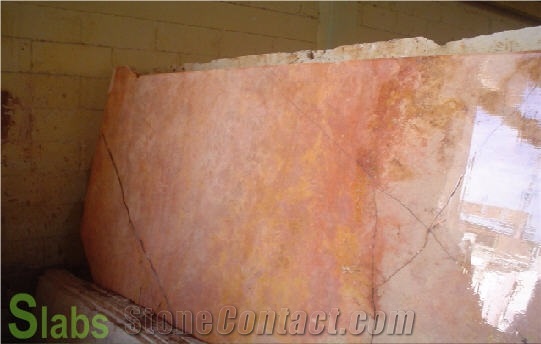 Travertine Peach Slabs, Mexico Pink Travertine