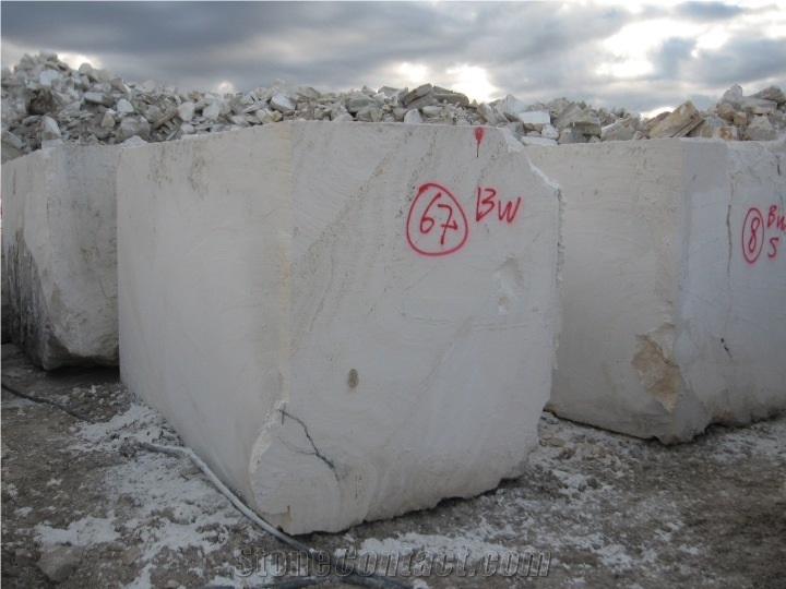 Snow White Travertine Block