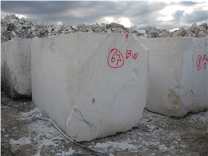 Snow White Travertine Block