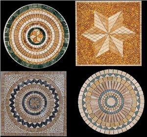 Marble and Travertine Mosaic Medallions