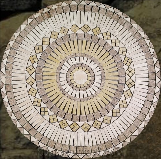 Travertine Mosaic Medallion