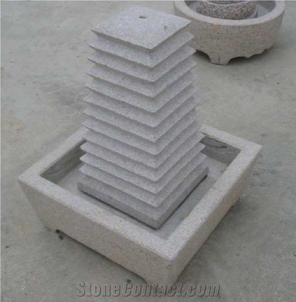 Granite Fountain - A84, White Granite Fountain