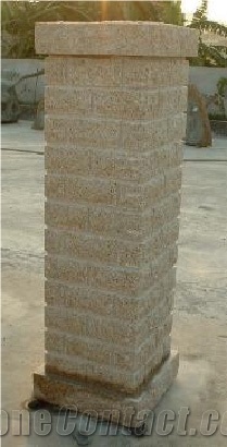Granite Gate Post - B43, Yellow Granite Pier Caps, Quoins
