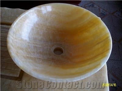 Honey Onyx Sink, Honey Sink Yellow Onyx Sink