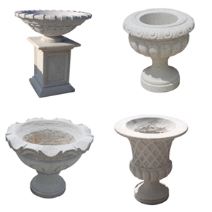 Beige Granite Flower Pot