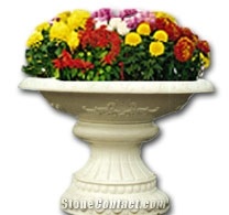 Marble Garden Flower Pots, Beige Marble Flower Pots