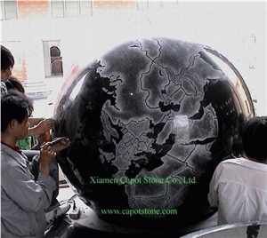 Black Marble Fountain Balls Black Marble Fountain Balls