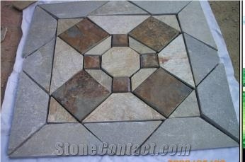 Slate Medallion Mosaic Inlay