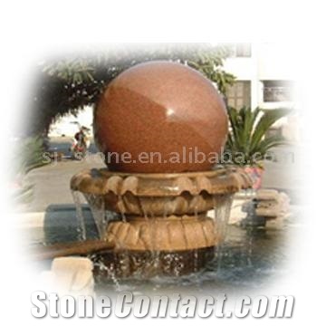 Red Granite Fountain Ball