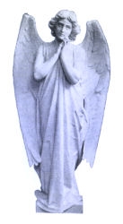 Grey Granite Angel Sculpture