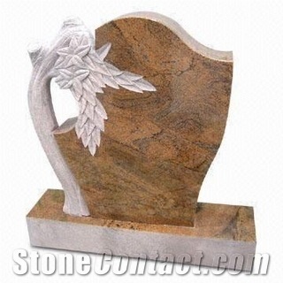 Yellow Granite European Style Memorial Monument