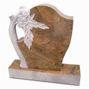 Yellow Granite European Style Memorial Monument