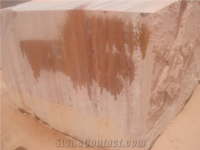 Red Travertine Block