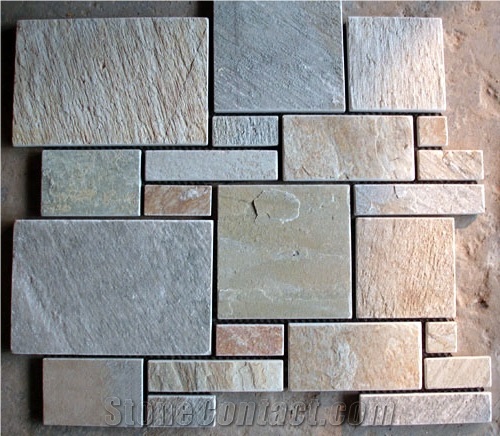 Mesh Slate French Pattern Meshed Slate Mosaic