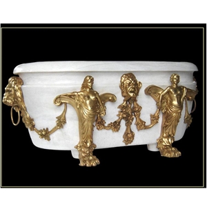 White Marble Sculpture Bathtub