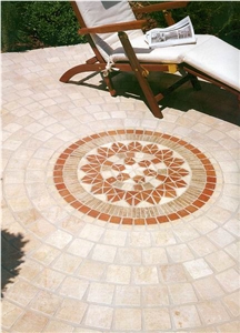 Travertine Mosaic Medallion