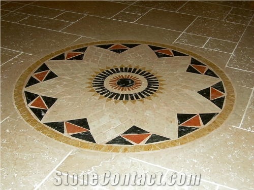 Rosone Travertine Marble Mixed Mosaic Madellion