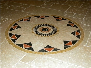 Rosone Travertine Marble Mixed Mosaic Madellion