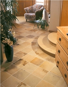 Solnhofen Stone Stair and Floor Coverings, Solnhofen Stone Beige Limestone Stairs
