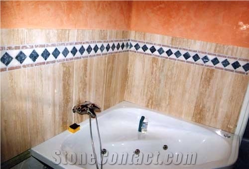 Beige Travertine Bath Design