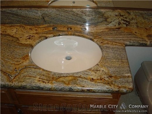 Vanity Top Installation, Yellow Granite Vanity Top