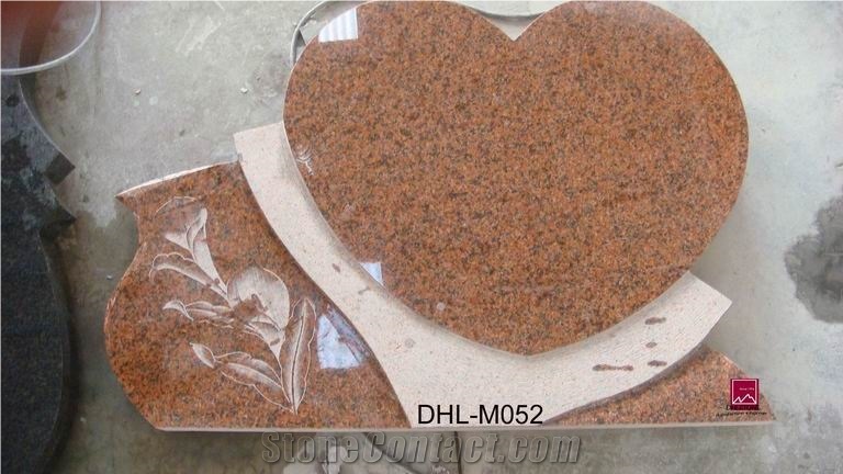 Red Granite Heart Monuments,Tombstone