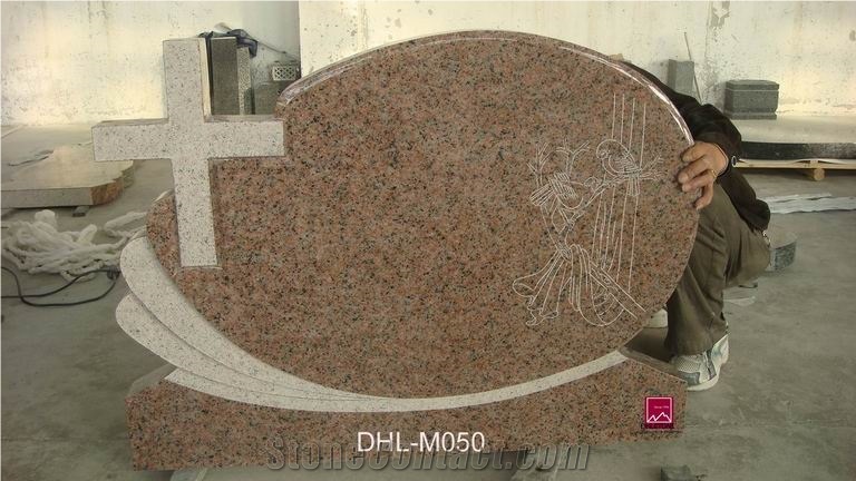Red Granite Monuments,Cross Tombstone