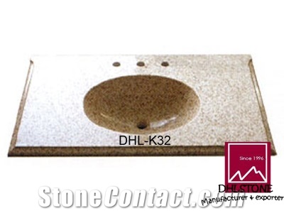 Yellow Granite Vanity Top with Sink Dhl-K32