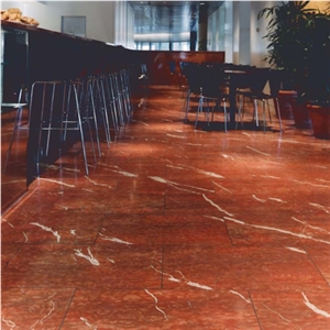 Rojo Alicante Honed Marble Flooring, Rosso Alicante Marble Tile