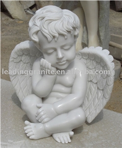 White Marble Angel Sculpture