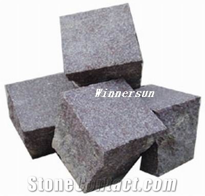 Granite Cubic Stone, Lilac Granite Cobble, Pavers
