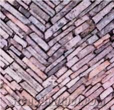 Red Porphyry Coarse Cut Paver Tiles, Porfido Rosso Red Granite