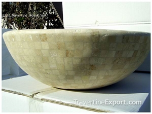 Mosaic Travertine Sink